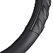 Motor Trend 100% Odorless Car Steering Wheel Cover - Comfort Cushion Grip, Black, Strandard (14.5 to 15.5 inch) (S706B)