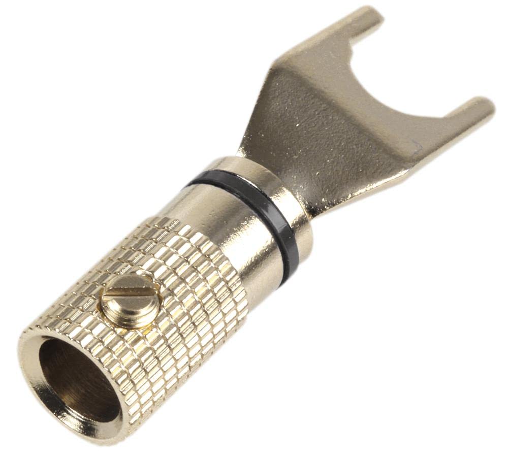 Pro Signal PS11564 Gold Plated Speaker Spade Terminals, Black