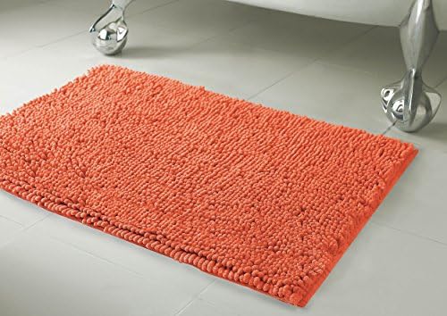 Resort Collection Plush Shag Chenille 21 x 34" Bath Mat, Coral