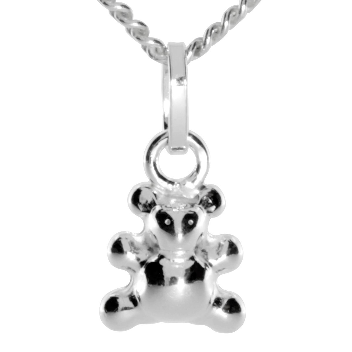 InCollections 2410200041401 Women's Teddy Pendant 925/000 Sterling Silver with Curb Chain 42 cm, Sterling Silver
