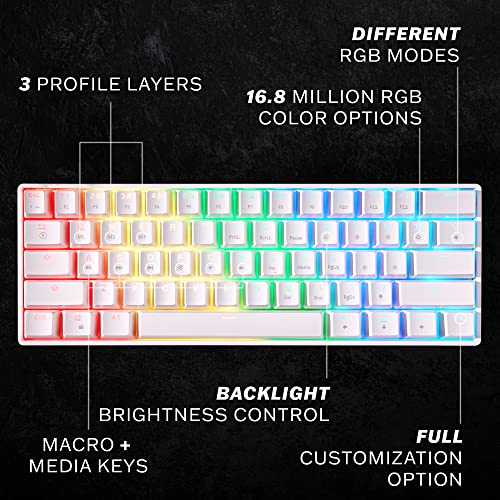 HK GAMING GK61 Mechanical Gaming Keyboard 61 Keys Multi Color RGB