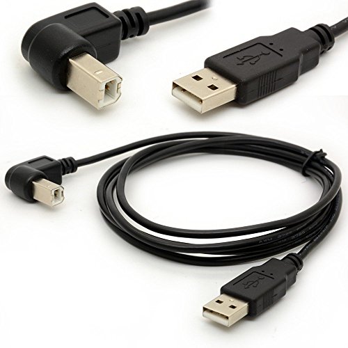 1.5M USB to Printer Adapter Cables 90 Degree USB 2.0 A male to B Up Angle Plug Converter Lead 480Mbps High Speed Wireless Wired Adaptor Scanner Extension Cord (UP)