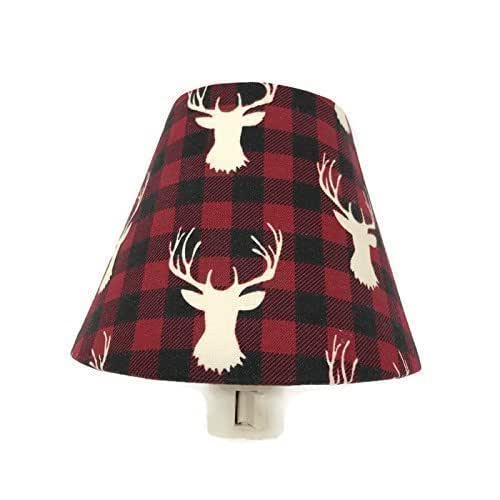 Woodland Deer Night Light Buffalo Plaid Nursery Decor