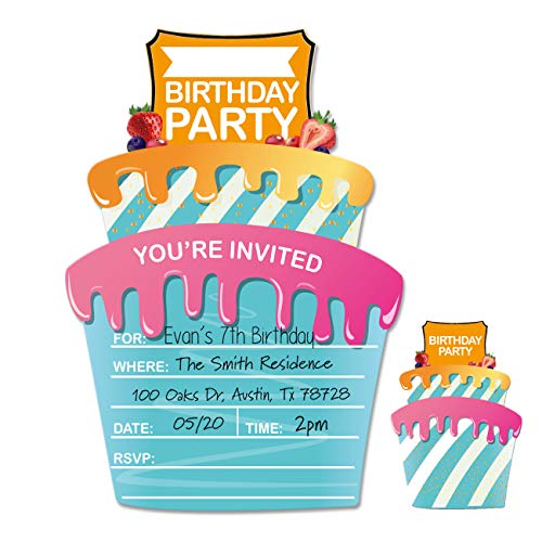 30 Kids Birthday Party Invitations Cards with Envelopes for Boys or Girls. - Thumbnail 6