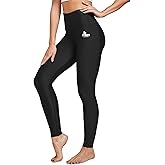 FitsT4 Sports Women's Swimming Leggings UPF 50+ High Waisted with Pockets Swim Pants