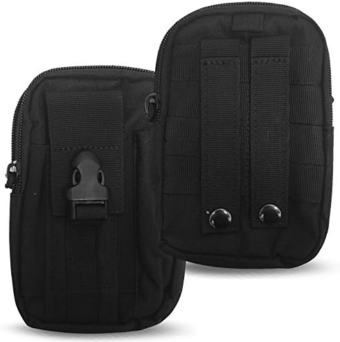 Tactical Pouches By Pelham Securities Water Resistant Phone Holder Ammunition Storage Breakaway Clasp Multi Purpose (BLACK/BLACK)