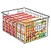 mDesign Metal Wire Food Storage Basket Organizer with Handles for Organizing Kitchen Cabinets, Pantry Shelf, Bathroom, Laundry Room, Closets, Garage - Concerto Collection - 4 Pack - Bronze