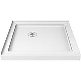 DreamLine SlimLine 42 in. D x 42 in. W x 2 3/4 in. H Double Threshold Shower Base in White, DLT-1042420