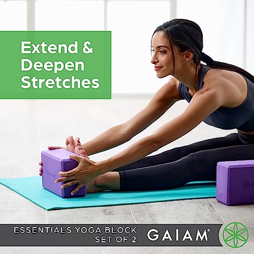 Gaiam Essentials Yoga Block (Set Of 2) Supportive LatexFree Eva Foam