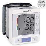 Wrist Blood Pressure Monitor HYLOGY Two Users Mode BP Monitor Automatic Measurement with Large LCD Display and Adjustable Wrist Cuff Monitoring Irregular Heart Rate Portable
