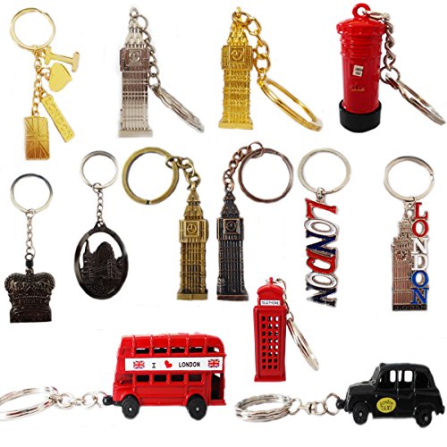 UNION JACK KEYRING x 12 pcs LONDON SOUVENIRS KEYCHAIN BRITISH KEY RINGS
