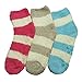 Mopas Women's Anti-Skid Fuzzy Slipper Socks (6 Pairs) (O/S, Stripes/Multicolor)