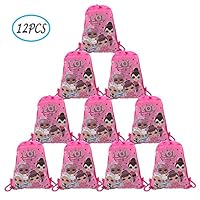 12 Packs LOL Drawstring Party Bag, Party Favors Bags Drawstring Backpacks Gifts Bags Birthday Party Supplies Favor Bag for kids Children Girls Baby Shower