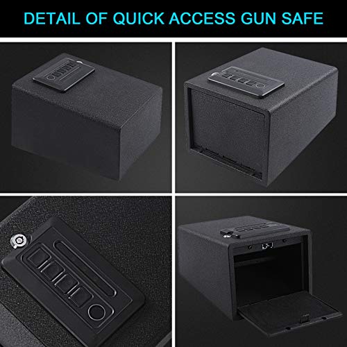 Dalmbox Biometric Gun Safe Gun Vault Fingerprint Pistol Safe Quick Access Handgun Lock