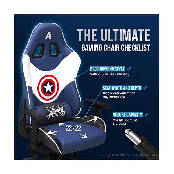 Silla Gamer Marvel Capitán América Computación Eco cuero - Imagen 6