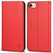 SHIELDON Case for iPhone SE 2022, iPhone SE 2020 Wallet Case, Genuine Leather Flip Book Case with Kickstand Card Slot Magnetic Closure TPU Shockproof Case Compatible with iPhone 8/7 4.7
