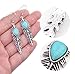 Ginasy Bohemia Spiral Drop Earrings Teardrop Simulated Turquoise Dangle Earrings Fashion Jewelry for Women Girls Valentines Day Gifts (Leaf Shape pendent)