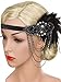 Vijiv Black Inspired 1920s Flapper Headband Accessories Gatsby Style 20s Headpiece