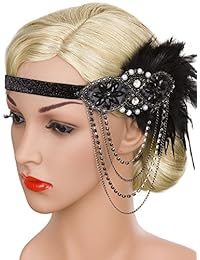 Vijiv diadema para el cabello color oro inspirada en la década de 1920, accesorios Gatsby, diadema de los años 20