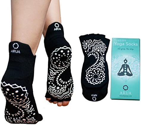 ARUA Yoga Socks - Non-Slip, Anti-Skid Grip with Bamboo Fiber | Open Toe Design For Barre, Fitness, Bikram, Pilates