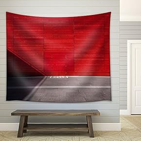 Modern Design of Red Strip Line Wall - Fabric Wall Tapestry Home Decor - 51x60 inches