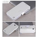 Lenovo A850 Silk Flip Leather Case for Lenovo A850 Wallet Pouch Skin Cover Phone Shell (White)