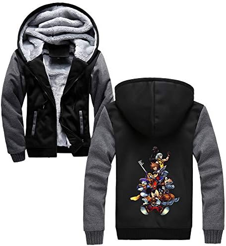 Kingdom Hearts Zipper Sweatshirts Hooded Sweatshirt Leisure Hoodie Men's Cardigan Plus Velvet