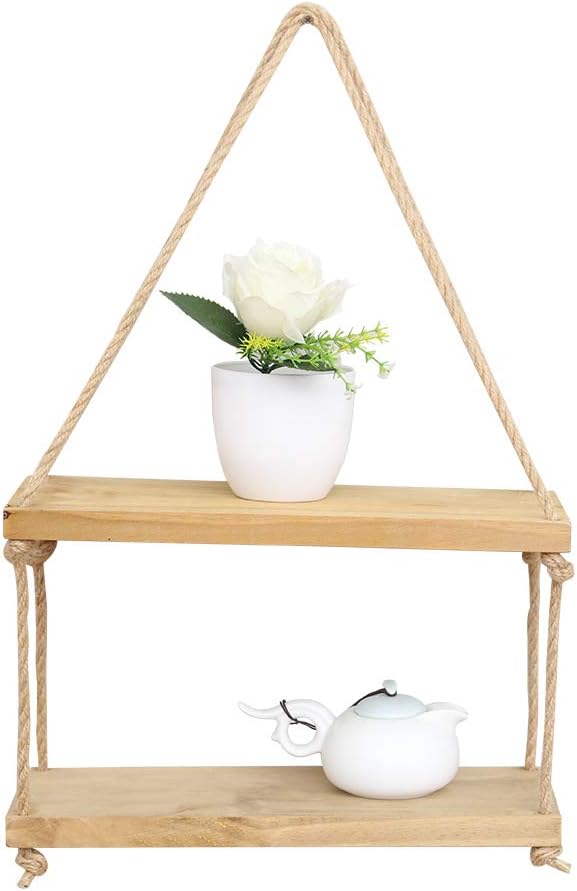 INMOZATA Floating Shelves with String Shelf Wall Swing Storage Shelves
