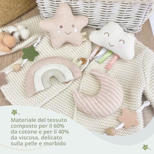 COTTONBEBE Baby Cot Mobile with Music Box – 35 Music – 3 Modes – Adjustable Volume – Easy to Install – For 0+ Months Boys and Girls (Rainbow)
