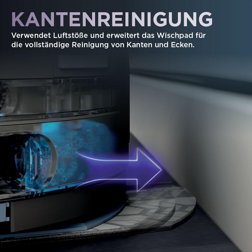 Shark PowerDetect 2-in-1 Saugroboter & Wischroboter, NeverTouch Pro 60-Tage-Selbstentleerung, selbständiges Nachfüllen, 3D-/ LiDAR-Navigation, NeverStuck, App-Steuerung, Schwarz RV2800YEEU 8