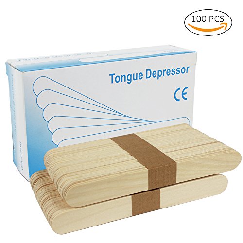 Wax Applicator Sticks,LuolLove 100 Count Large Tongue Depressors,Natural Wood Wax Spatulas Applicator for Hair Removal 6 x 0.7 Inches