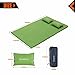 KingCamp Self Inflating Sleeping Pad for Camping Double Sleeping Mat with 2 Travel Pillows Foam Camping Pad as Car Mattress for Hiking Backpacking Tent Car Green