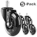 Office Chair Caster Wheels (Set of 5)，SLYPNOS Heavy Duty Replacement PU Chair Wheels, Protect All Floors with Standard Stem Diameter