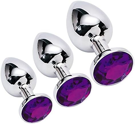 APMIX 3PCS Metal Men Women Se-x Toys Body Safe Ana-l Se-x-Purple