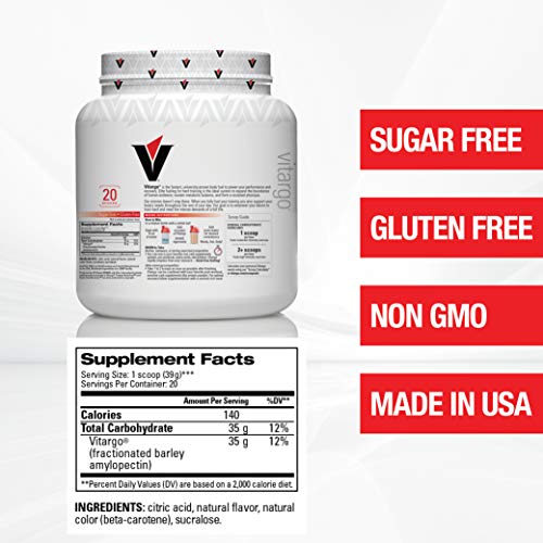 Vitargo Carbohydrate Powder Feed Muscle Glycogen 2X Faster 4.4 LB Orange Pre Workout & Post