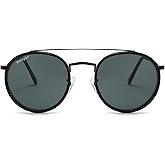 CONRAD RÖNTGEN Retro Round Sunglasses for Women Men Double Bridge UV400 Protection