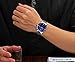 Tamlee Mens Black Plated Slim Case Mesh Stainless Steel Band Waterproof Watches for Men (TM-8106Blue)