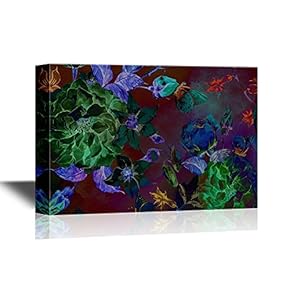Canvas Wall Art - Colorful Floral Pattern - Gallery Wrap Modern Home Art | Ready to Hang - 12x18 inches
