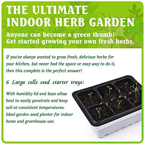 KORAM Herb Garden Kit Growing Kit Gardening Starter Set- 10 Herbs Grow from Organic Seeds Indoor Herb Kit with Everything a Gardener Needs for Growing Herbs Indoors, Kitchen, Balcony Christmas Gift