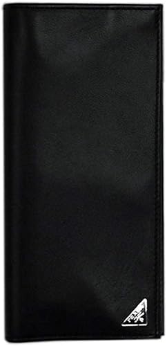Amazon アウトレット品 プラダ 財布 2mv6 Prada メンズ ファスナー長札 長財布 小銭入れ付き ヴィテッロ Nero ネロ カーフブラック 三角プレート 並行輸入品 Prada プラダ 財布