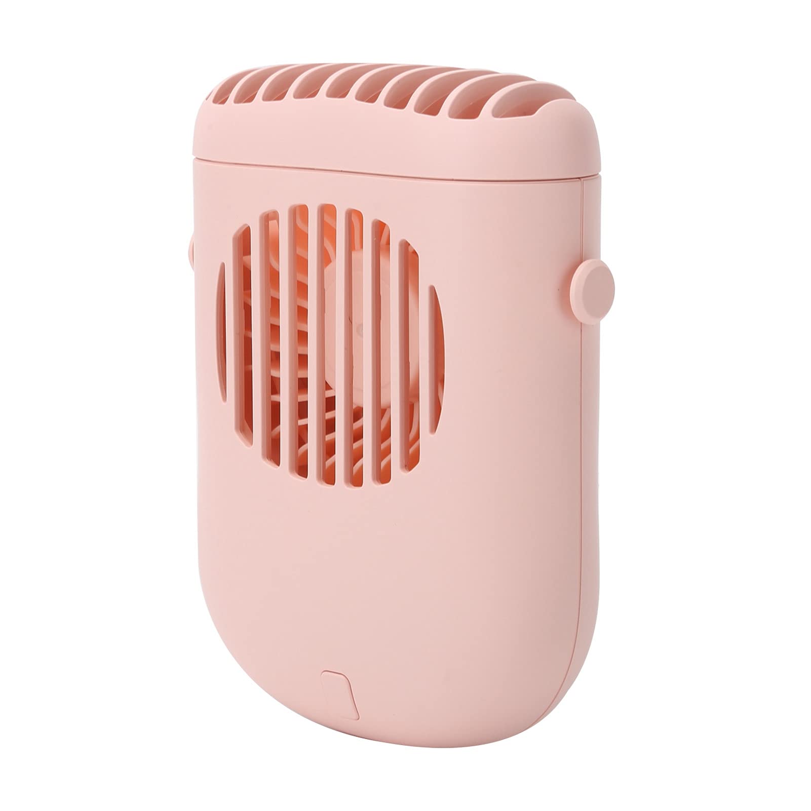 Portable Adjustable Wind Speed USB Fan Hanging Neck Fan Portable Mini Fan with Lanyard for Home Office Outdoor Travel Pink