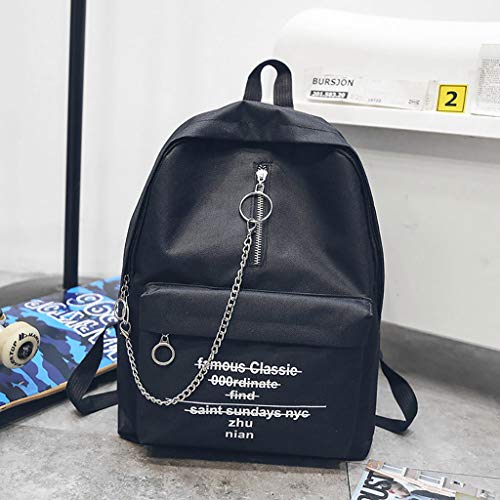 New!Farmerl Women Letter Print Shoulder Bag Outdoor Travel Trend Chain Backpack - Thumbnail 2