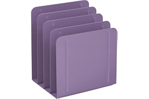 Acrimet 4-Section Vertical Metal File Sorter, Desktop File Organizer for Papers, Folders & Documents, Space-Saving Office Org