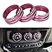 Danti 3pcs Audio Air Conditioning Button Cover Decoration Twist Switch Ring Trim for Jeep Wrangler JK JKU Compass Patriot 2011-2018 (Pink Rose)