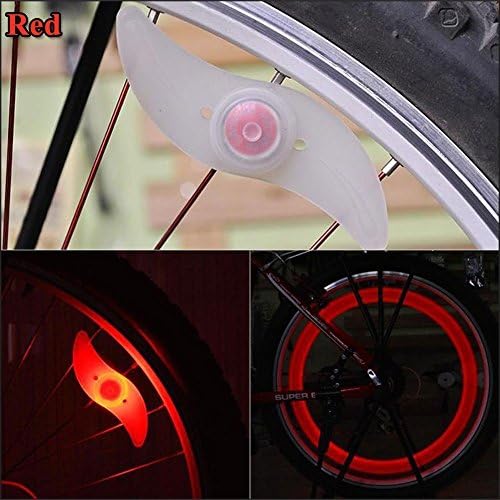 Romote E-PRANCE Double faced bicycle spoke light wind fire wheels silica gel spoke light steel wire lamp mountain bike wheel light,red