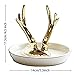 PuTwo Jewelry Tray Antlers Shaped Ring Holder Ceramic Jewelry Dish for Ring Earring Necklace Bracelet Jewelry Stand Gift for Birthday Christmas Wedding for Women Girl Friends - Gold