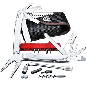 Victorinox Swiss Tool X Plus in Leather Pouch (Silver, 3.0338.L)