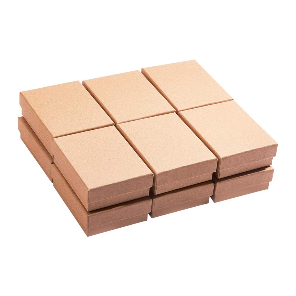 UR URLIFEHALL 12 Pcs Kraft Cotton Filled with Sponge Inside Cardboard Paper Jewellry Set Boxes