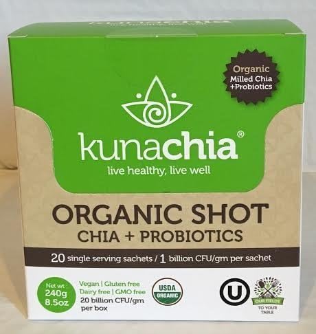 Kunachia Organic Shot Chia + Probiotics (20 single serving sachets by Kunachia
