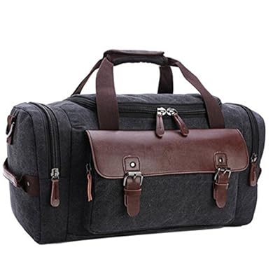 Ulgoo Canvas Leather Weekender Duffel Bag Black Nigeria Ubuy
